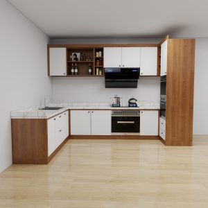 Tủ bếp gỗ MDF Cốt xanh An Cường CN65